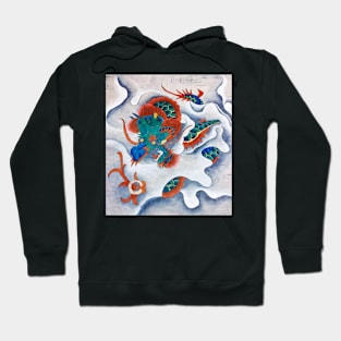 Minhwa: A Blue Dragon in the clouds (Korean traditional/folk art) Hoodie